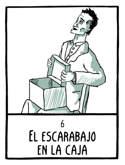 El escarabajo en la caja - Cómics Existenciales