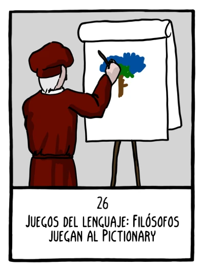 Juegos del lenguaje: Filósofos juegan al Pictionary - Cómics Existenciales