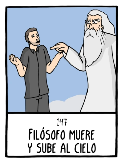 Filósofo muere y sube al cielo - Cómics Existenciales