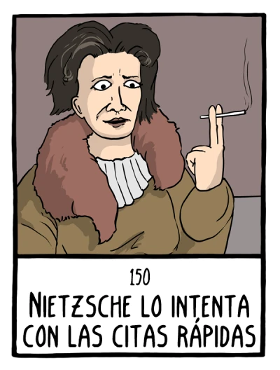 Nietzsche lo intenta con las citas rápidas - Cómics Existenciales