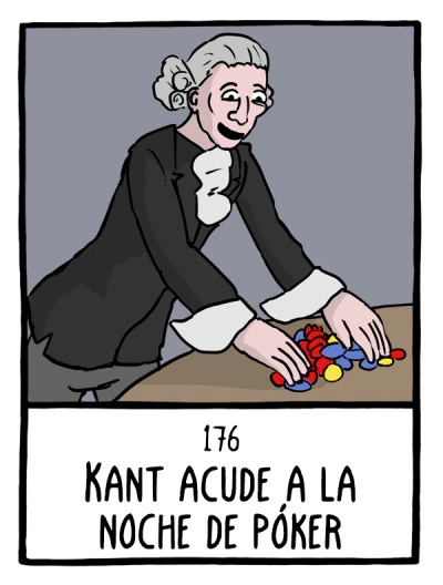 Kant acude a la noche de póker - Cómics Existenciales