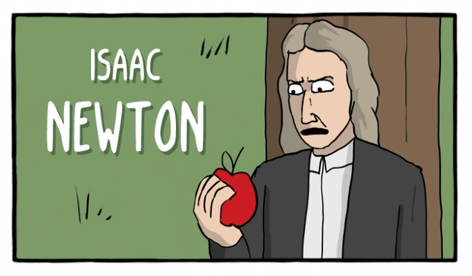 Isaac Newton - Cómics Existenciales