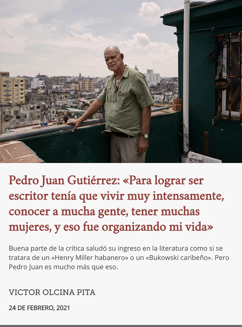 Entrevista a Pedro Juan Gutiérrez